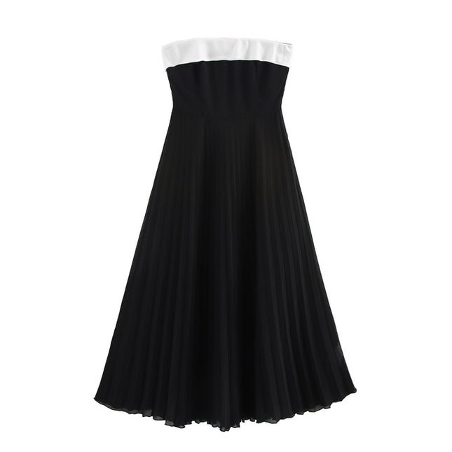Strapless Black White Color Hot Sale Casual Fashion Long Dress for Women