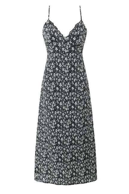 Spaghetti Strap Floral Print Multi Color Casual Fashion Long slip Dress for Ladies