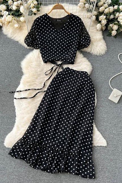 2024 Women Sweet Embroidery Top Skirt Two-piece Set