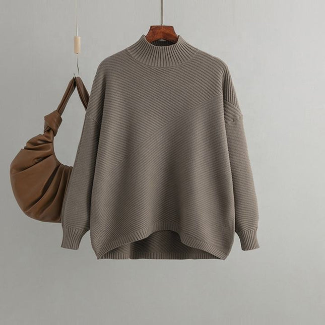 Knitted Custom Sweater Warm Causal Style Turtleneck Sweater Women Sweater