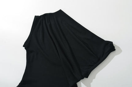 2 Colorway Solid Color Sleeveless Asymmetrical Design Casual Fashion tank Top for Women
