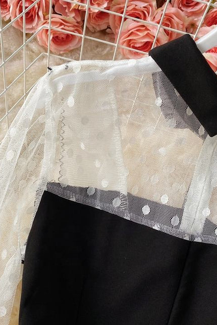 New Spring Mesh Stitching Package Hip Dresses Hot Sale High Quality Ladies Dresses