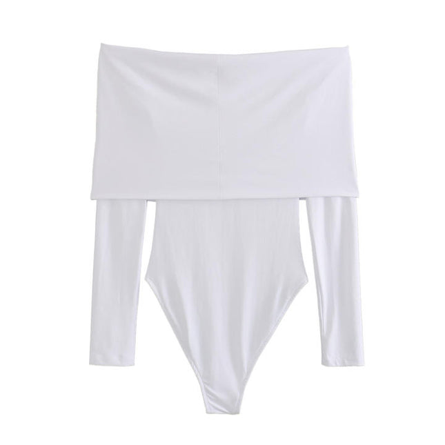 3 Colorway Slash Neck Solid Color Long Sleeve Casual Fashion Modest Women One Piece Jumpsuit