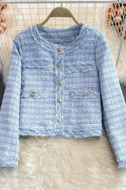 2024 Autumn Winter New Loose Jacket Long Sleeve Woolen Jacket Lady Coat Formal
