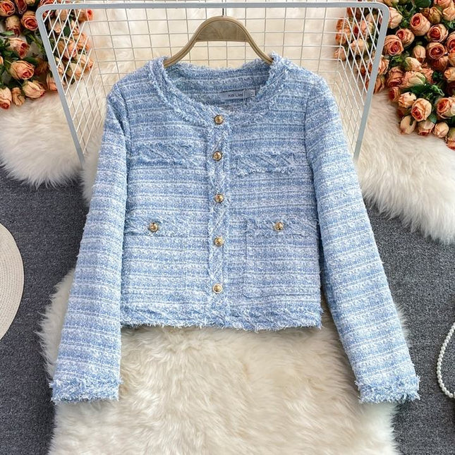 2024 Autumn Winter New Loose Jacket Long Sleeve Woolen Jacket Lady Coat Formal