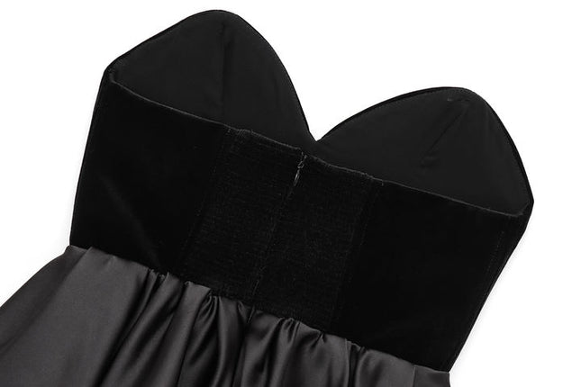 Strapless Black Color Patchwork Design Casual Fashion Women's Crop tank Tops