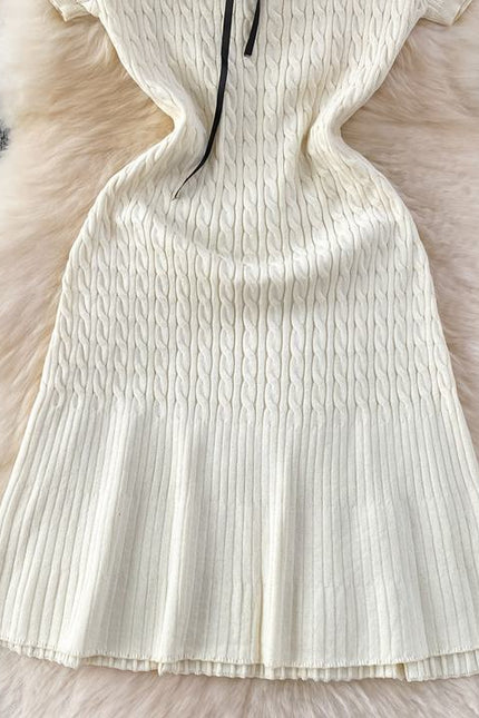 Summer Korean Version of the Short Sleeve Knitted Fishtail Tight Dresses