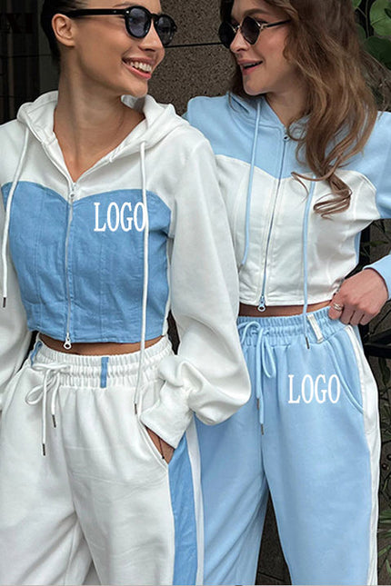 PASUXI Custom Women Fitness Clothing High Waisted Pants Set Drawstrings for Hoodies Long Sleeve Sweatshirt Women Set