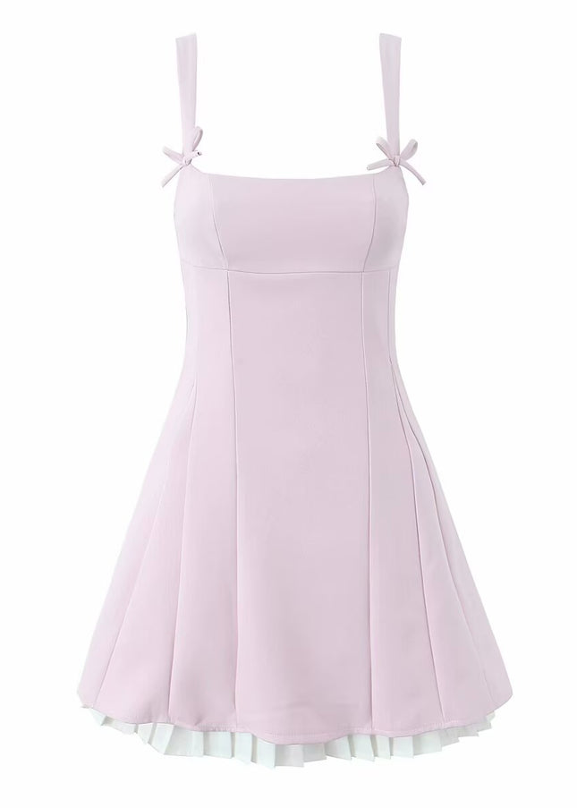 2 Colorway Solid Color Shoulder Strap Hot Sale Casual Fashion Mini slip Dress for Women