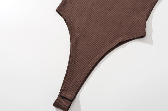 4 Colorway örme düz renk ekip boyun rahat moda Bodysuits kadınlar için