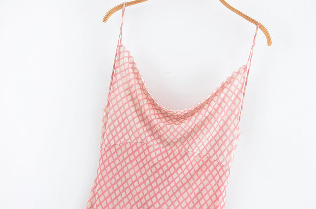 Back Hollow Out pink Color Spaghetti Strap Casual Fashion Summer Long slip Dress for Women