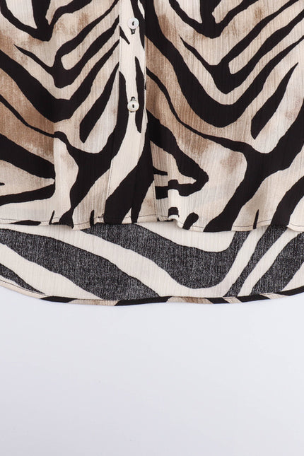 V Neck Buttons up Long Sleeve Animal Print Multi Color Casual Fashion Tops Blouses for Women