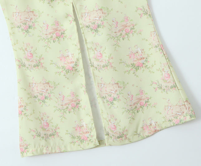 Shoulder Strap Beige Color Floral Print Hot Sale Casual Fashion Summer Long slip Dress for Women