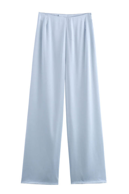 Front Bow Tie Spaghetti Strap Crop tank Top Solid Color Long Pants Women Casual 2 Piece Set
