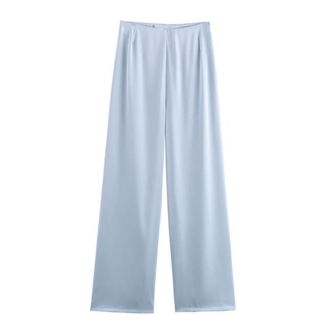 Front Bow Tie Spaghetti Strap Crop tank Top Solid Color Long Pants Women Casual 2 Piece Set