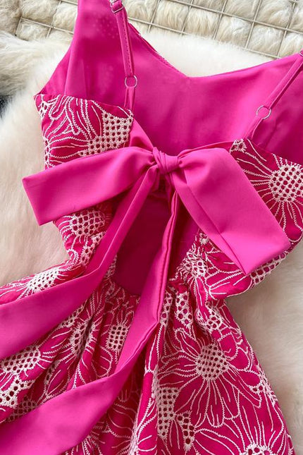 French Premium Embroidery Hollow Out Backless Halter Vacation Elegant Long Dresses for Women