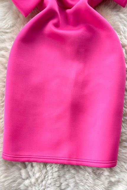 Summer New Sexy Irregular Bow Single Shoulder Diagonal Collar Bustier Tight Sleeveless Mini Dress