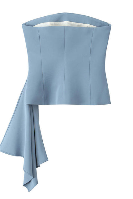 4 Colorway Strapless Solid Color Side Pleated Hot Sale Casual Fashion Women's Crop tank Top