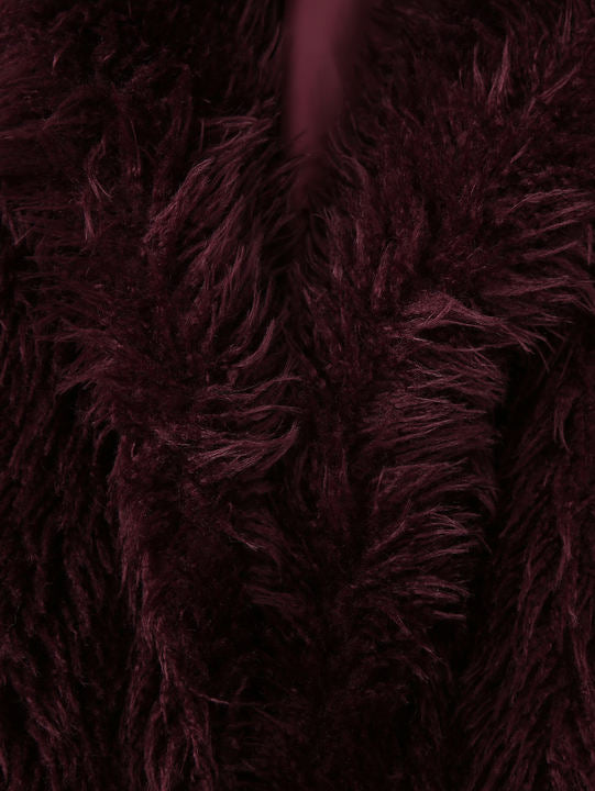 V Neck Burgundy Color Long Sleeve Causal Fashion Jacket for Women