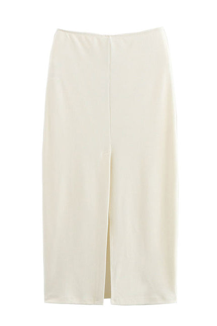 5 Colorway Back Slit Elastic Waist Casual Fashion Long Skirt for Women
