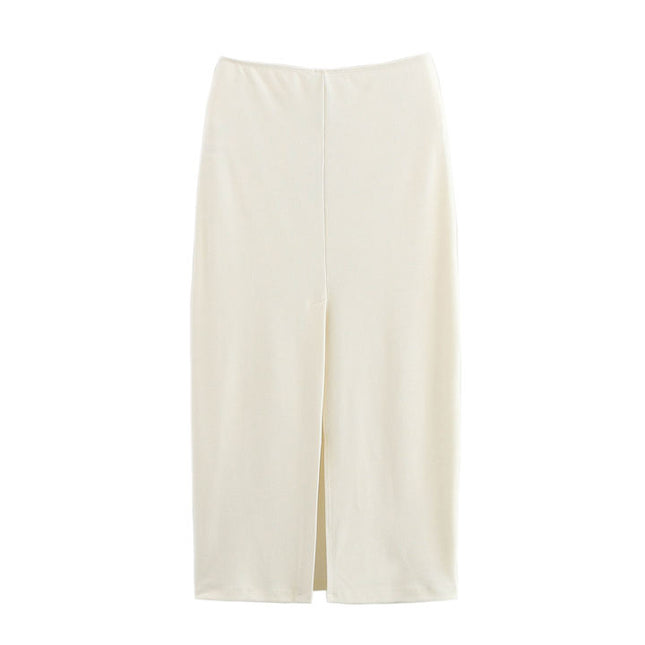 5 Colorway Back Slit Elastic Waist Casual Fashion Long Skirt for Women