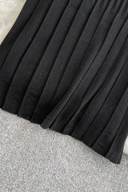 Summer Clashing Color Round Neck Zipper Waisted Knit Tight Casual Dresses
