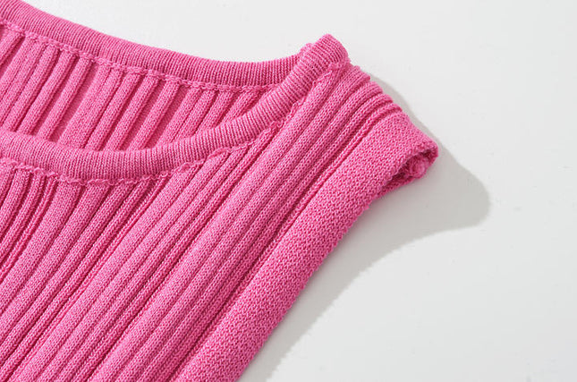 3 Colorway Solid Color Knitted Crew Neck Casual Fashion Modest Women One Piece Jumpsuit