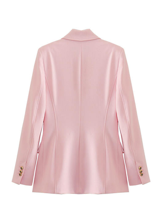 6 Colorway Solid Color Double Breasted Long Sleeve Casual Elegant blazer Jacket for Women