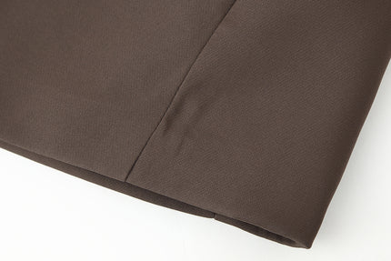 Notched Collar Brown Color Long Sleeve Sashes Hot Sale Casual Fashion blazer Jacket for Women