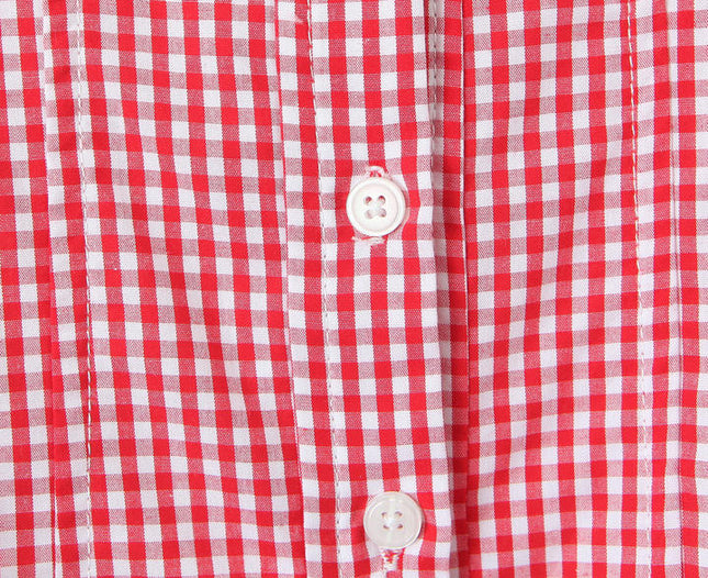 Buttons up Plaid Print Red Color Buttons up Sleeveless Casual Fashion Women's tank Top