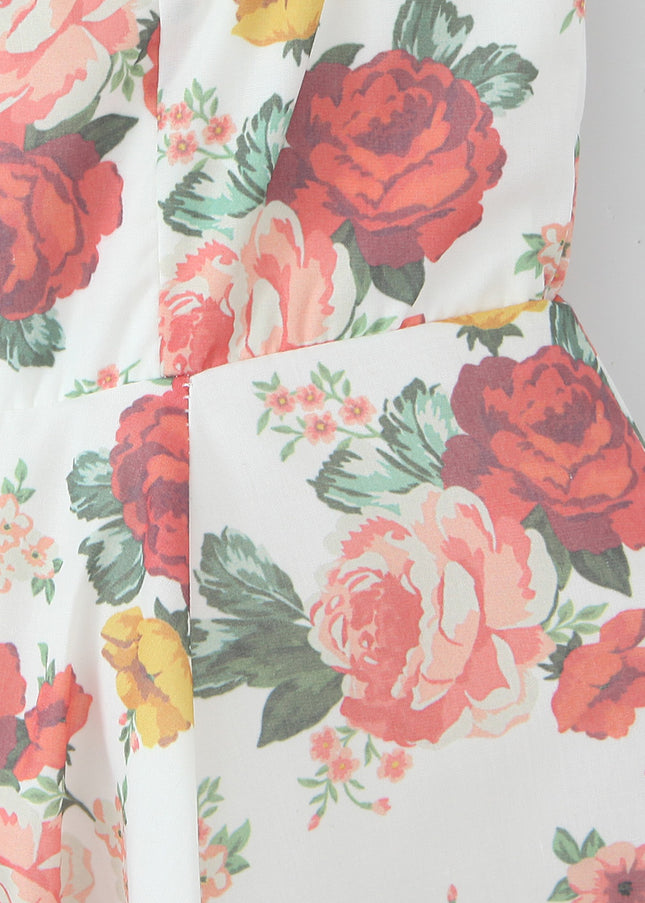 Floral Print Spaghetti Strap Multi Color Casual Fashion Cotton Ladies Mini slip Dress