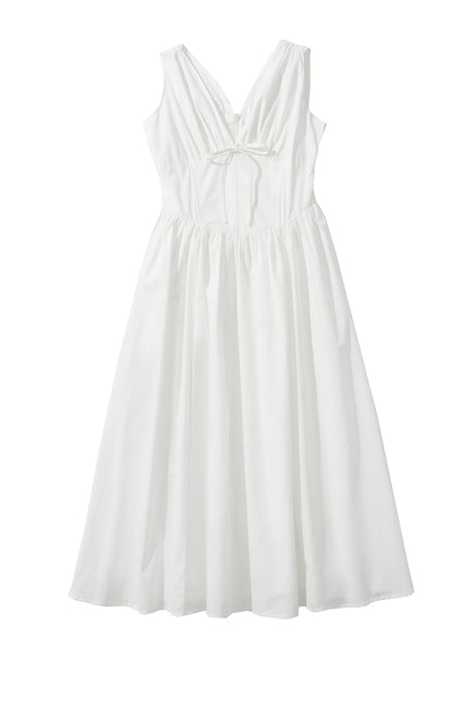 5 Colorway v Neck Front Lace up Sleeveless Hot Sale Casual Fashion Long Dress for Women