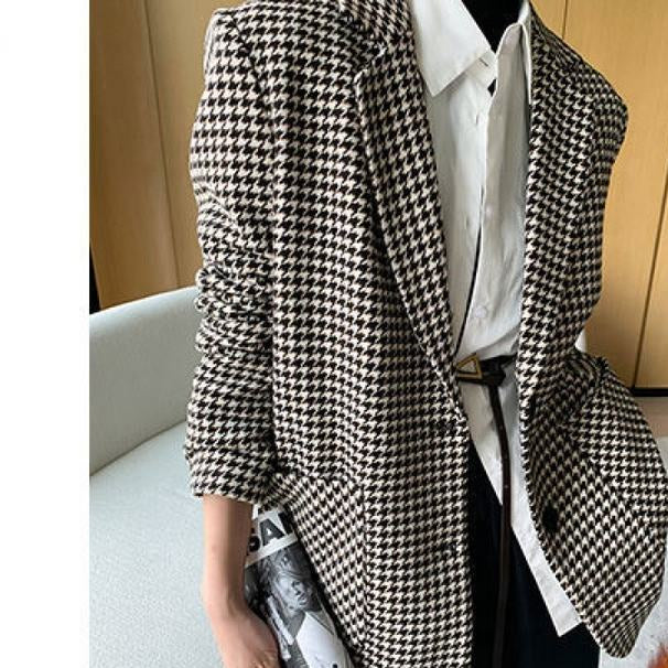 New Design Winter Women Slim Plaid Warm Long Coats