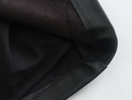 Strapless Black Color Zipper Fly Hot Sale Casual Fashion PU Leather Dress for Women