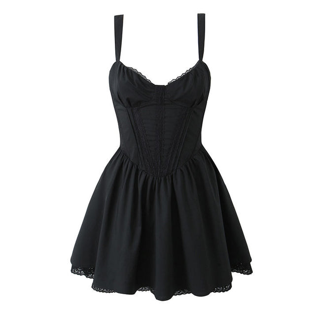 3 Colorway Shoulder Strap Solid Color Back Bow Tie Casual Fashion Summer Mini slip Dress for Women