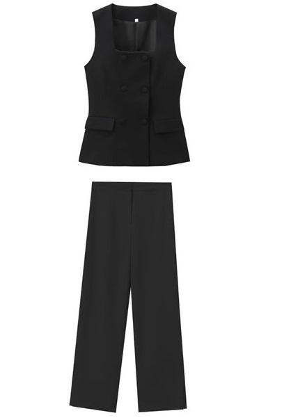 Wholesale Women's Vest Vest Straight Leg Pants 2 Piece Set