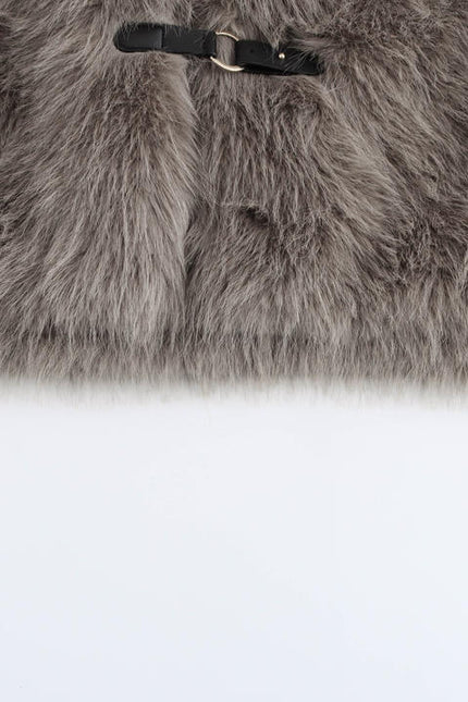 Çentikli yaka uzun kollu tek göğüslü düz renk rahat moda tüy ceket kadınlar için