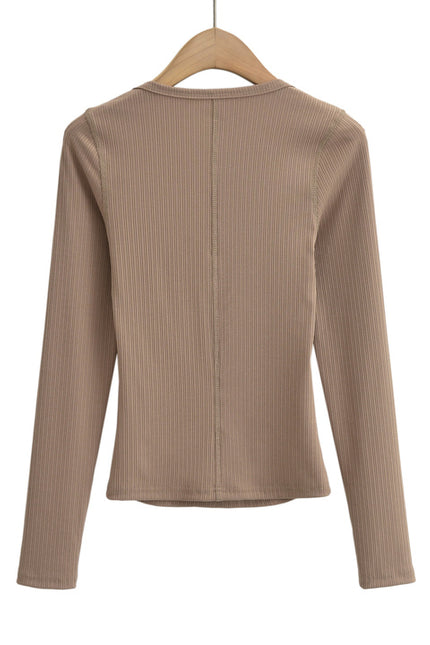 4 Colorway square Collar Buttons up Long Sleeve Solid Color Casual Fashion Women t Shirt