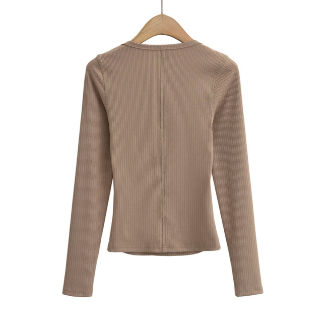 4 Colorway square Collar Buttons up Long Sleeve Solid Color Casual Fashion Women t Shirt