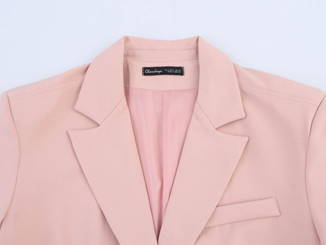 Pink Color Single Breasted Long Sleeve Notched Collar Causal Fashion blazer Jacket for Women