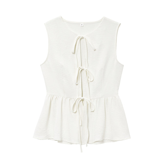 2 Colorway Front Lace up Solid Color Hot Sale Casual Fashion Vest Waistcoat for Women