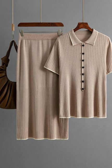 Cross-border Women's Temperament Knitted Skirt Set 2025 Spring and Summer New Fashion Two-piece Set
