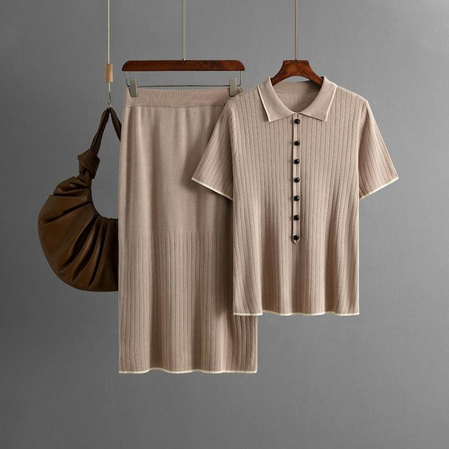 Cross-border Women's Temperament Knitted Skirt Set 2025 Spring and Summer New Fashion Two-piece Set