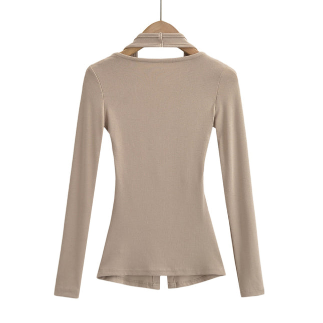 2 Colorway Solid Color Buttons up Long Sleeve Casual Fashion Women t Shirt