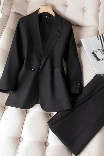Fashion Office Career Suit Women's Spring and Autumn New Suit Blazers Two Pieces