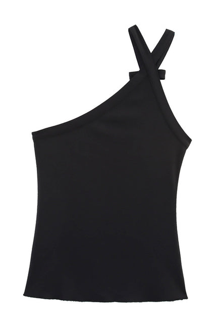Asymmetrical Design Black Color Hot Sale Casual Fashion Women's tank Tops