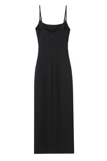 3 Colorway Front Slit Solid Color Spaghetti Strap Hot Sale Casual Fashion Summer Long slip Dress for Women