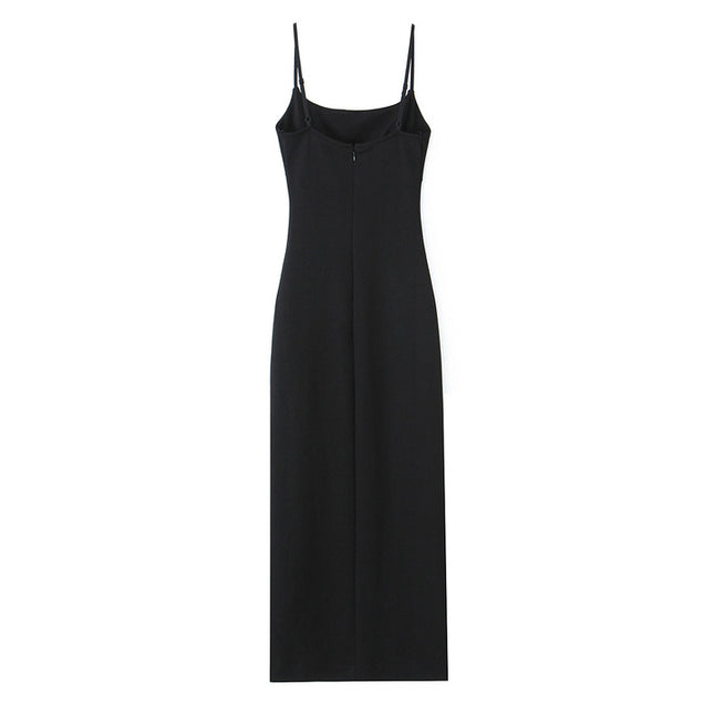 3 Colorway Front Slit Solid Color Spaghetti Strap Hot Sale Casual Fashion Summer Long slip Dress for Women