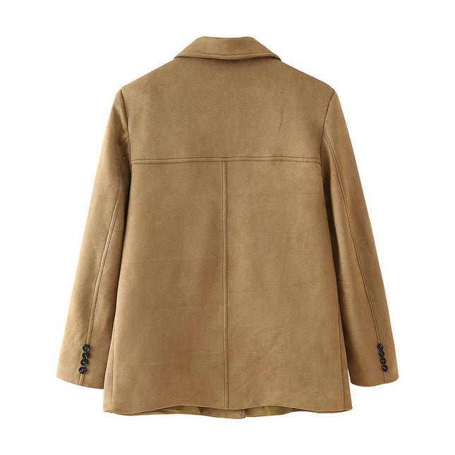 2 Colorway Single Breasted Long Sleeve Solid Color Notched Collar Casual Fashion blazer Jacket for Women