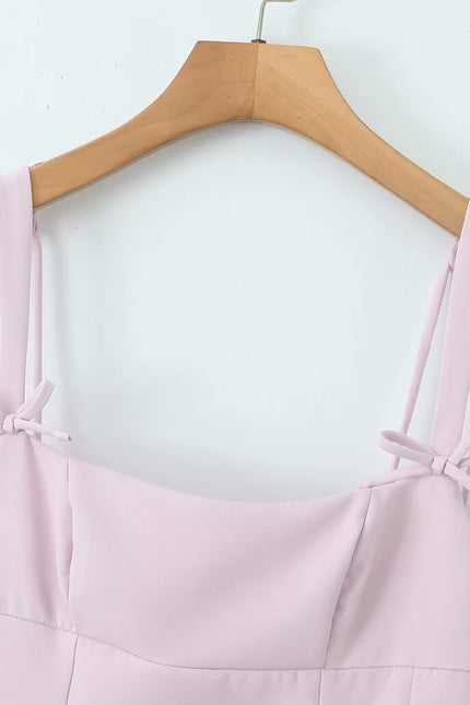 2 Colorway Solid Color Shoulder Strap Hot Sale Casual Fashion Mini slip Dress for Women